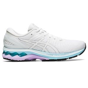 Asics GEL-KAYANO 27 White Pure Silver Purple Blue Sneaker Size 8 brand new, NWOT